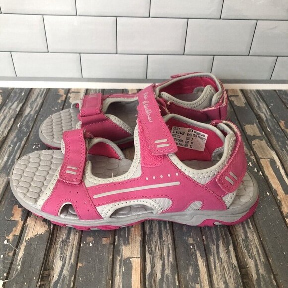 Eddie Bauer Madison Girls Pink & Gray Hook and Loop Sandals Size 3  (120713) - Picture 2 of 9